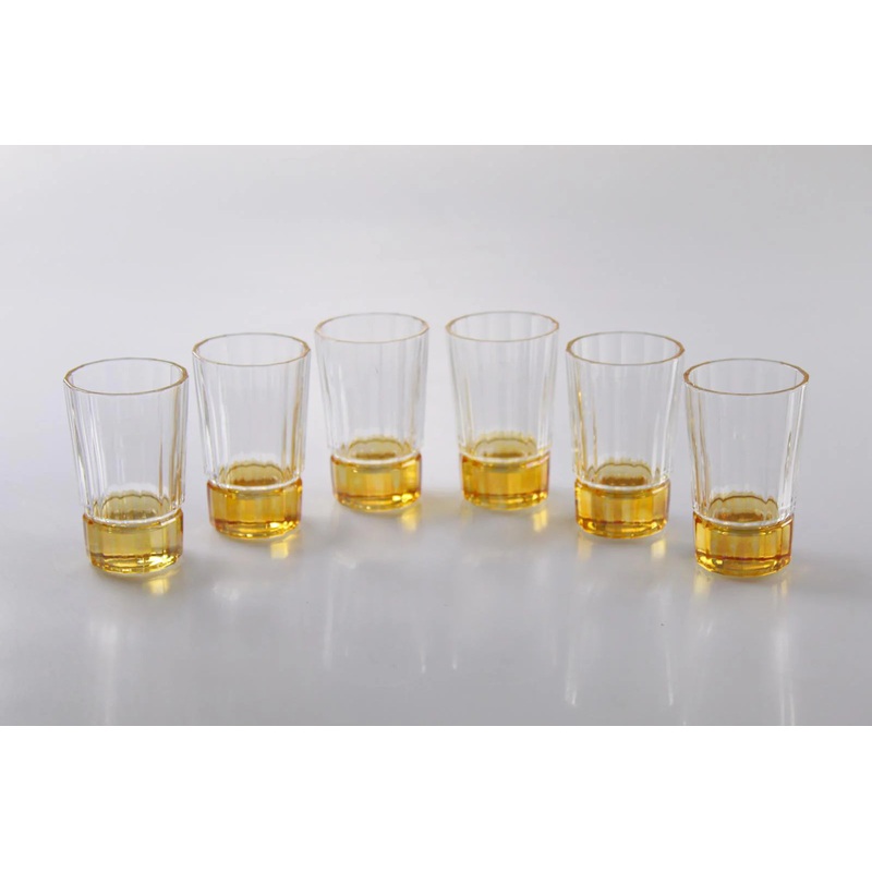 Vivience Smooth Linear and Amber Shade on the Base Shot Glasses, set of 6