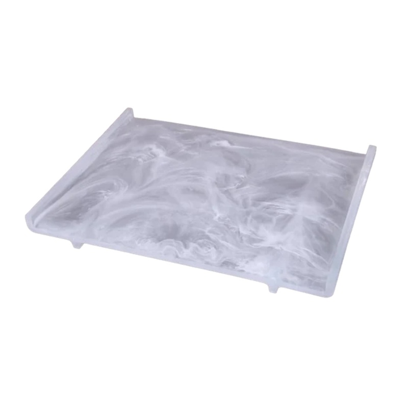 BT Shalom Resin White Swirl Tray