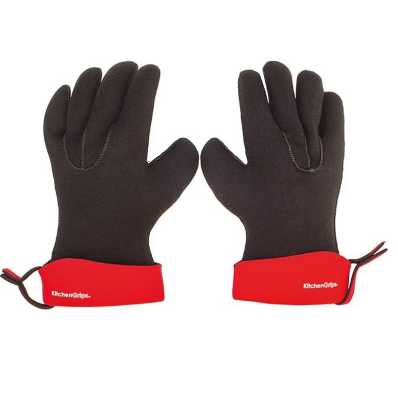 Cuisipro KitchenGrips FLXaPrene Red & Black Chefs Gloves - Set of 2 | Small