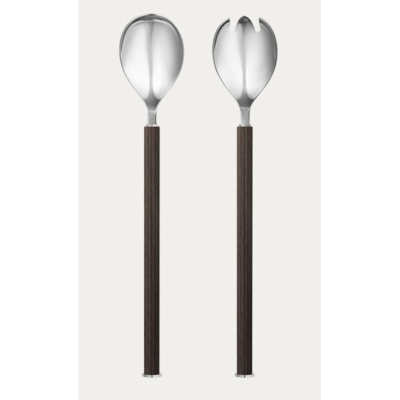 Georg Jensen Bernadotte Oak and Stainless Salad Serving set