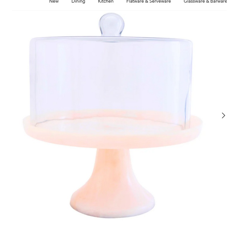 Godinger Lucente Pink Resin Cake Stand & Dome