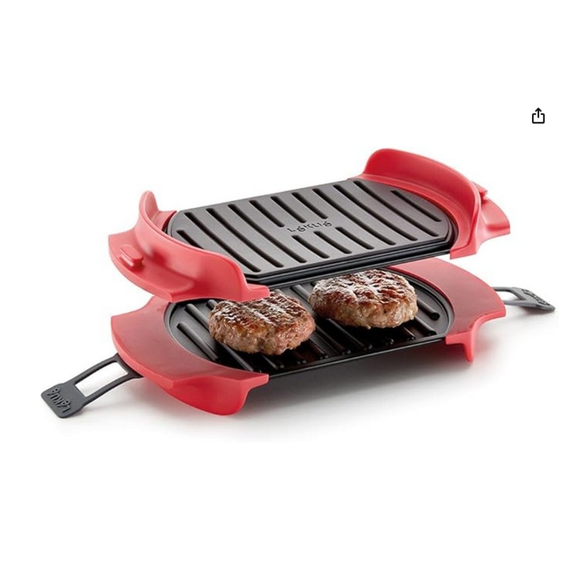 Lekue 0220300R14M017 Microwave Grill, Red, 10" x 5.5"