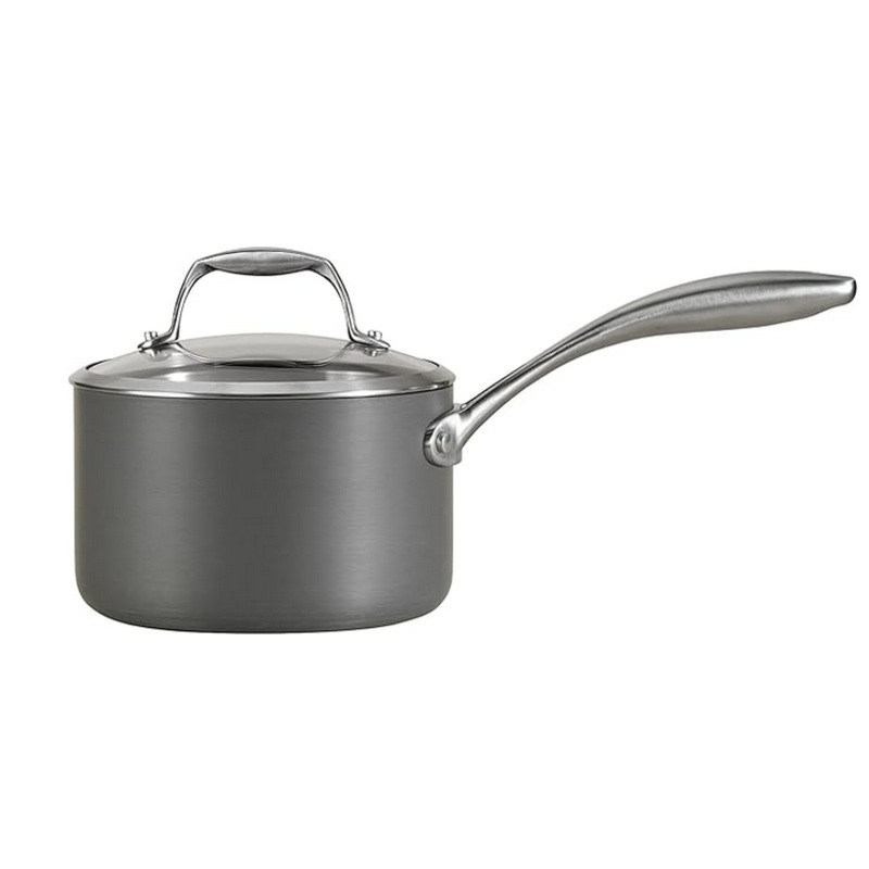 Tramontina Hard Anodized Non Stick Small Sauce Pan with Glass Lid, Oven Safe