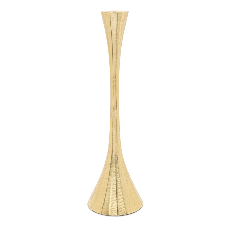 Classic Touch Geometric Gold Candlesticks, Set/2