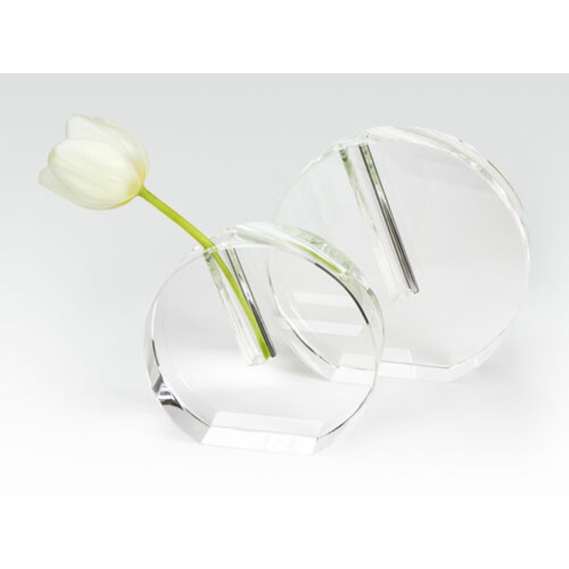 Tizo Design Crystal Glass Flat Bud Vase