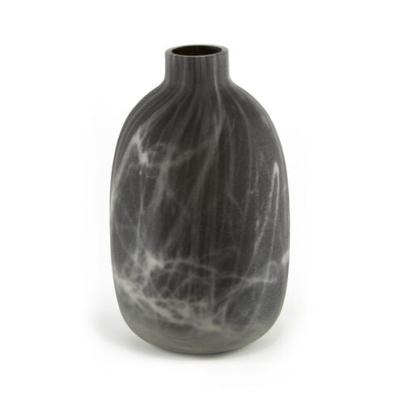 Tizo Design Hand Blown Vase, Blue Marble Tall