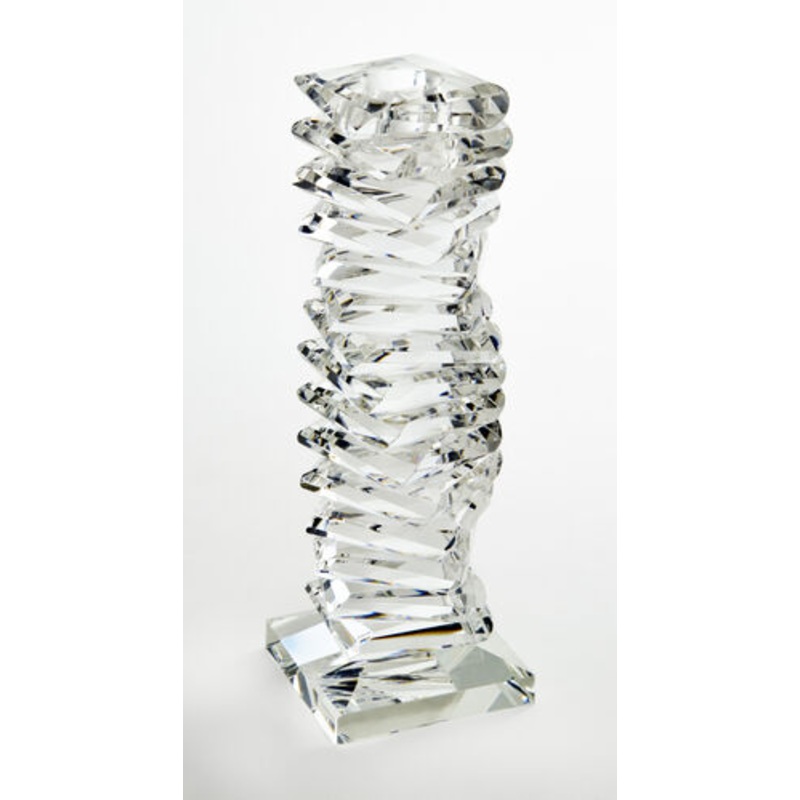 Tizo Design Twisted Crystal Glass Candlestick, (1 pc.)