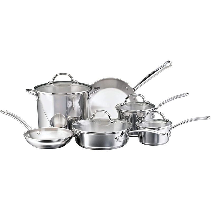 Farberware Millennium Stainless Steel Cookware Pots and Pans Set, 10 Piece