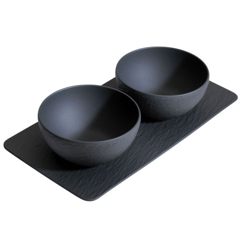 Villeroy & Boch Manufacture Rock 3 Piece Condiment Set
