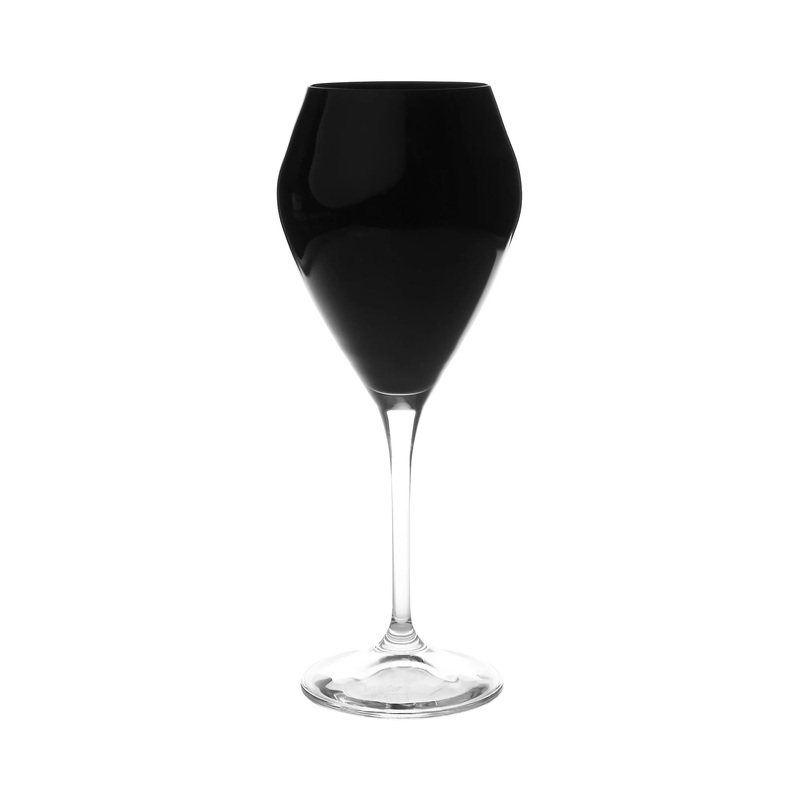 Classic Touch Black V-Shaped Water Glass, Set/6
