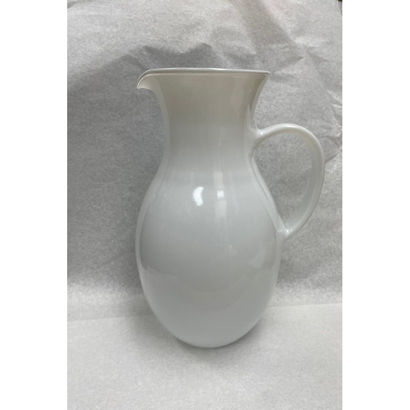 Classic Touch White Glass Pitcher