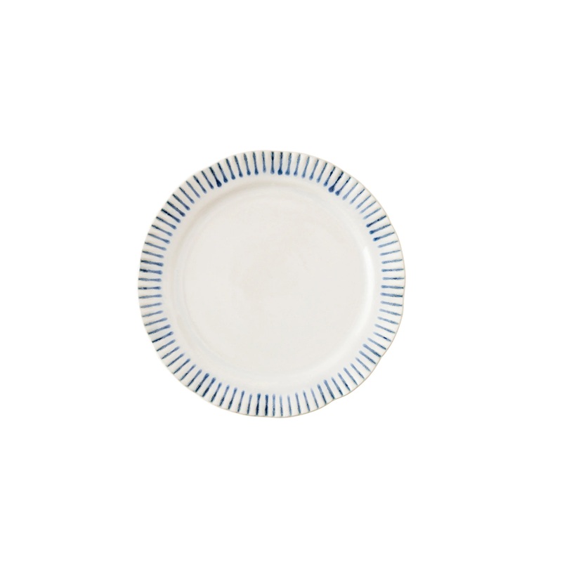 Juliska Sitio Stripe Indigo Dessert/Salad Plate