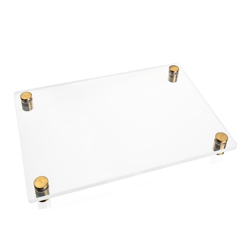Lucite by Design Extra Thick Clear Lucite Tray with Legs