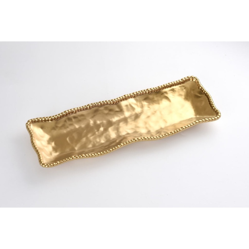Pampa Bay Monte Carlo Rectangular Platter, Matte Gold
