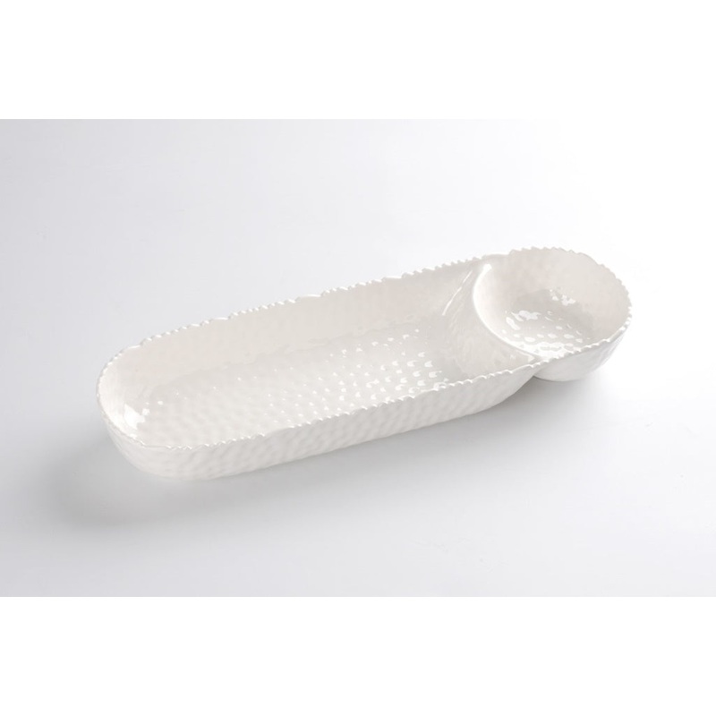 Pampa Bay Waves Melamine Chip & Dip, White