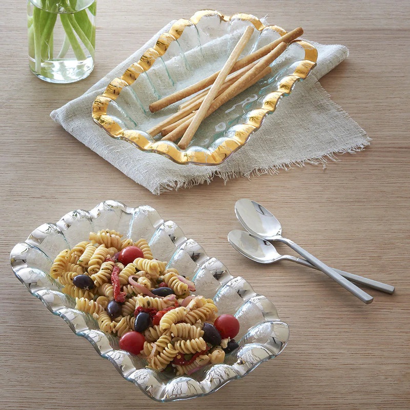 Annieglass Ruffle Rectangular Bowl
