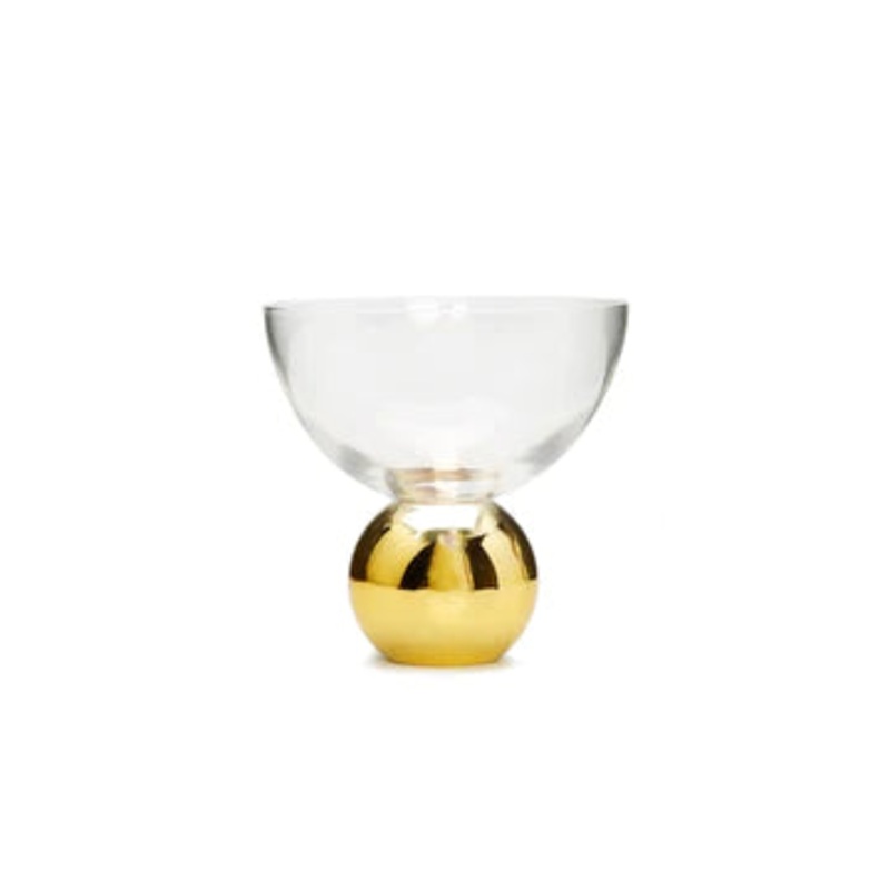 Classic Touch Set of 4 Dessert Bowls on Gold Ball Pedestal