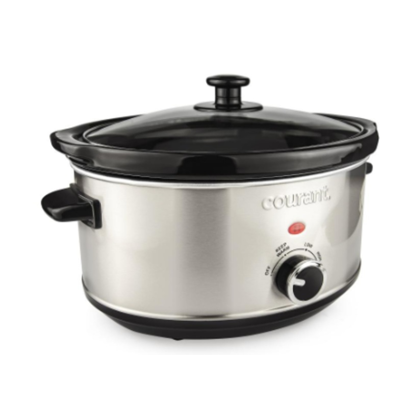 Courant 3.7 Quart Oval Slow Cooker, Stainless Steel