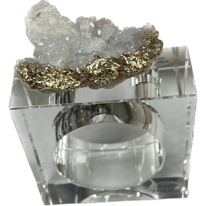 Godinger Geode Napkin Rings, Set/4