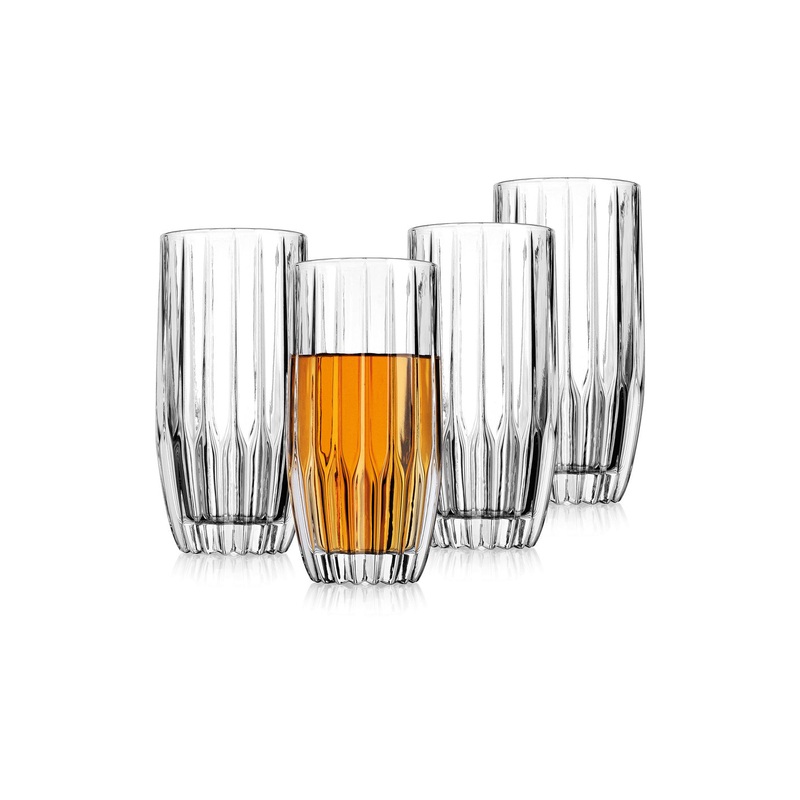 Godinger Pleat High Ball Glasses set of 4