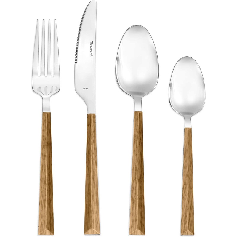 Hamilton Forge Tomodachi Dali Wood Look Dinner Set, 16-piece