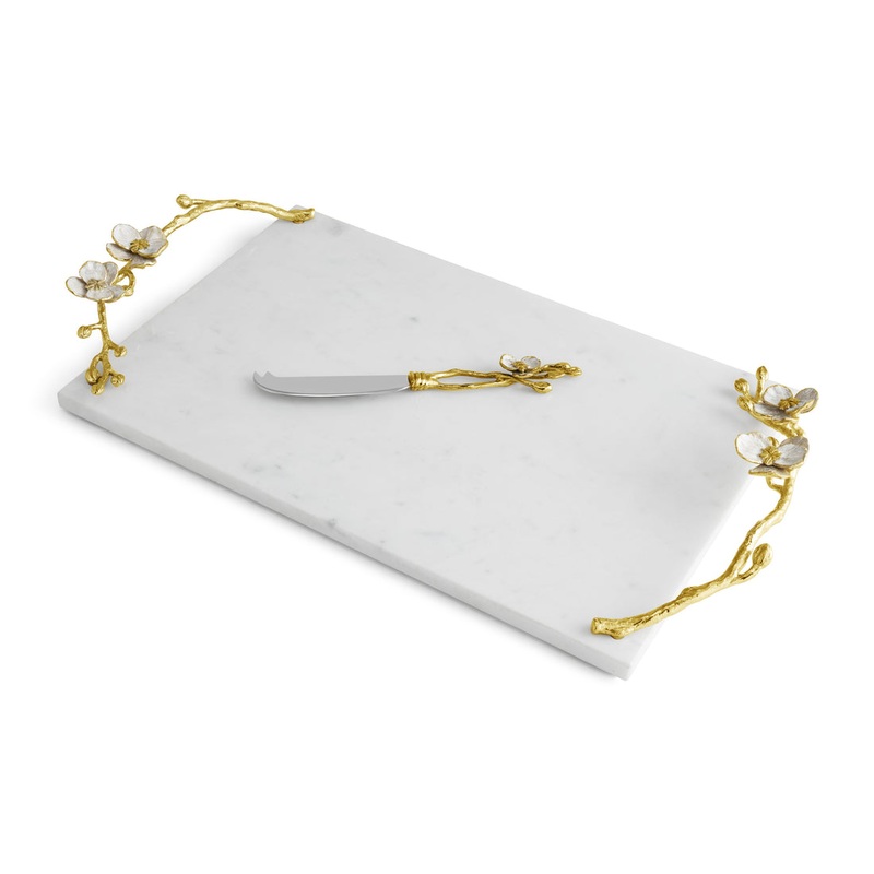 Michael Aram Orchid Large Cheese Board w/ Knife