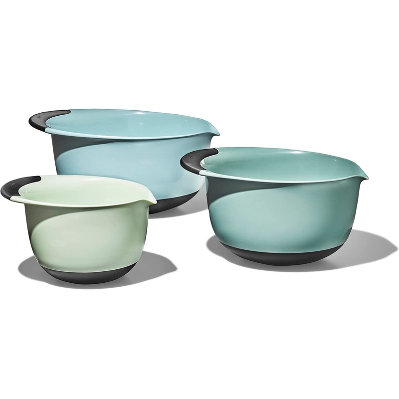 OXO Good Grips 3-Piece Mixing Bowl Set - Cadet Blue, Tower Gray, Jade
