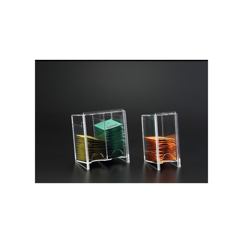 Huang Acrylic Double or Single Compartment Tabletop Tea Bag Dispenser