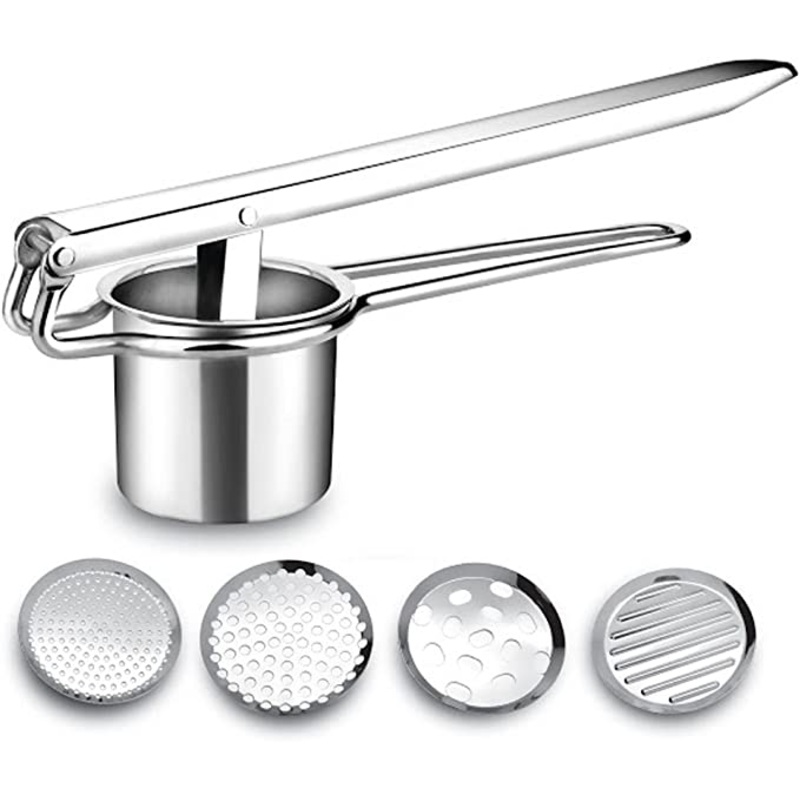 IPAC Potato Ricer Masher, Pasta Press, Burger Press, Juicer - Stainless Steel Multi-Purpose Press Tool