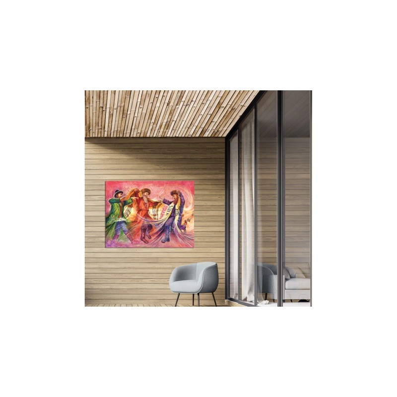 Acrylic Creations Simchas Bais Hashoava Dancing in Jerusalem Sukkah Sign,  24x18