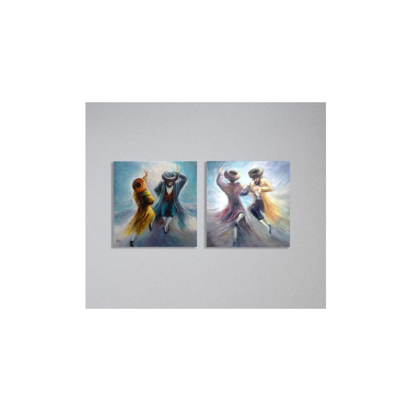 Acrylic Creations Sukkah Sign Rejoicing Chassidim Set, set/2, 24x24