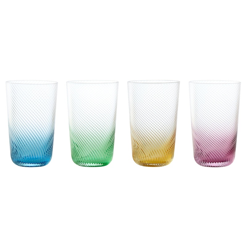 Anton Studio Designs Set of 4 Swirl Hiball Tumblers