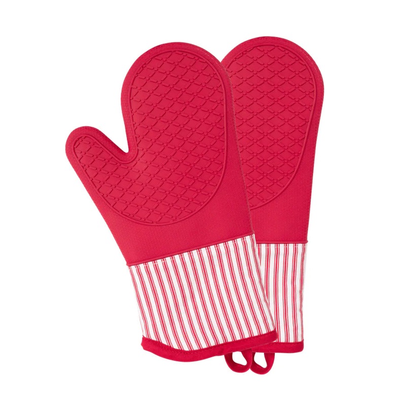 KAF Home Silicone Metro Stripe Oven Mitt