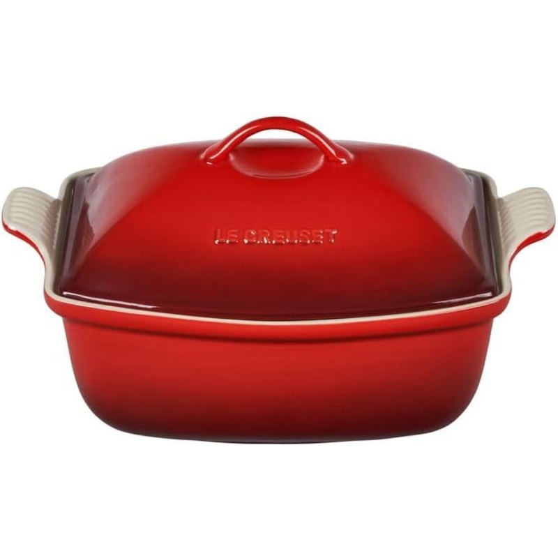 Le Creuset Heritage Deep Covered Rectangular Baker, Cerise