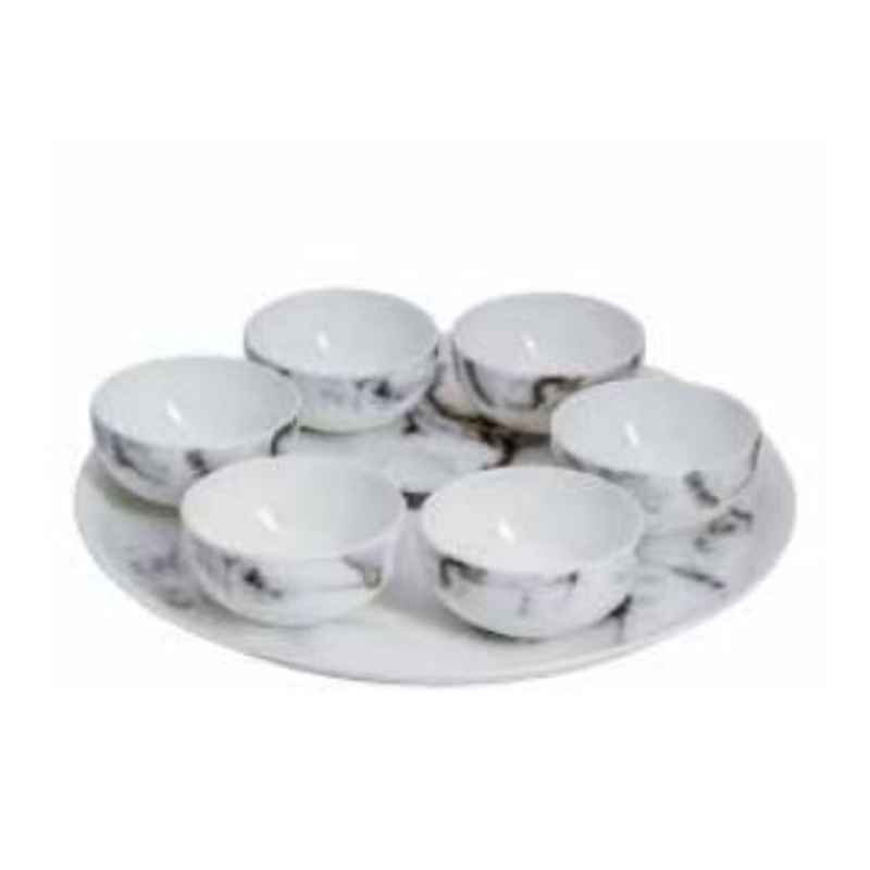 Prouna Marble Venice Fog Seder/Appetizer Set