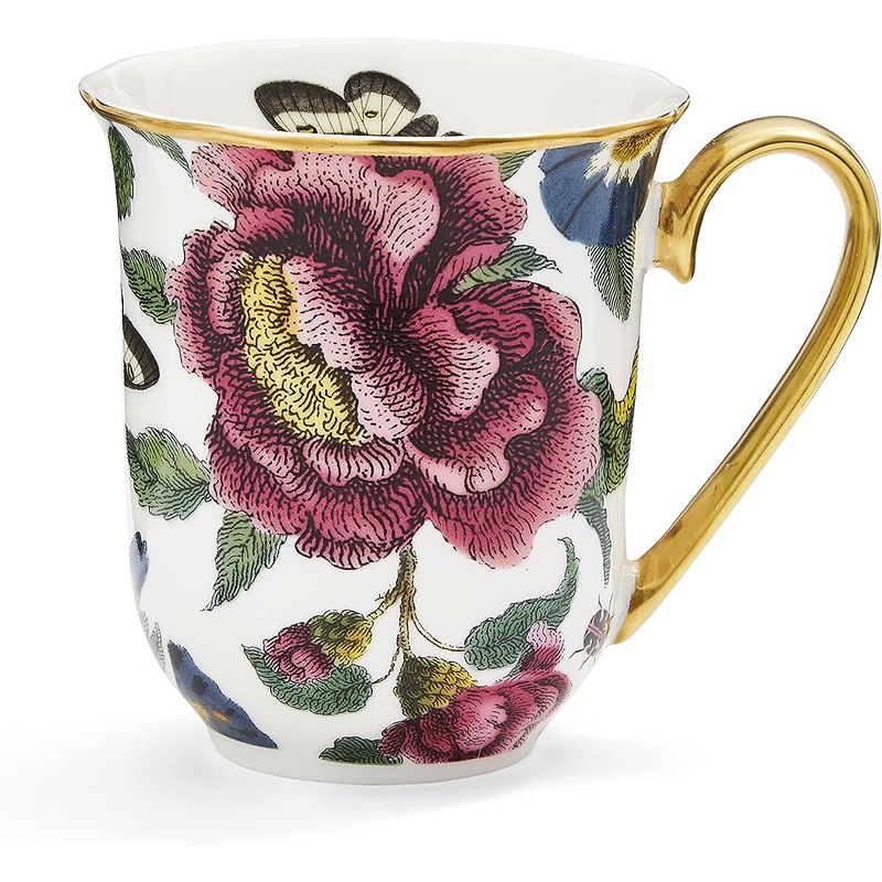 Spode White Floral Coffee Mug