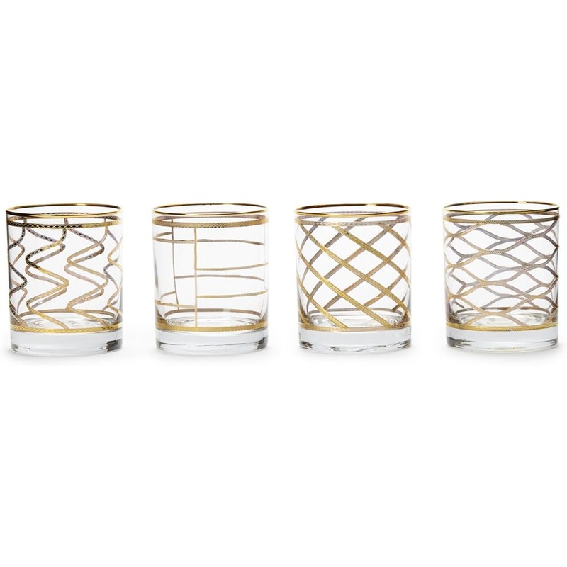 Vietri Elegante Assorted Double Old Fashioned, Set of 4