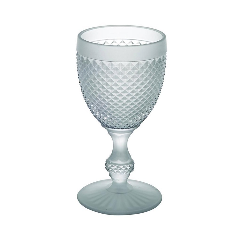 Vista Alegre Bicos Bicolor White Frosted Goblet, Set of 2