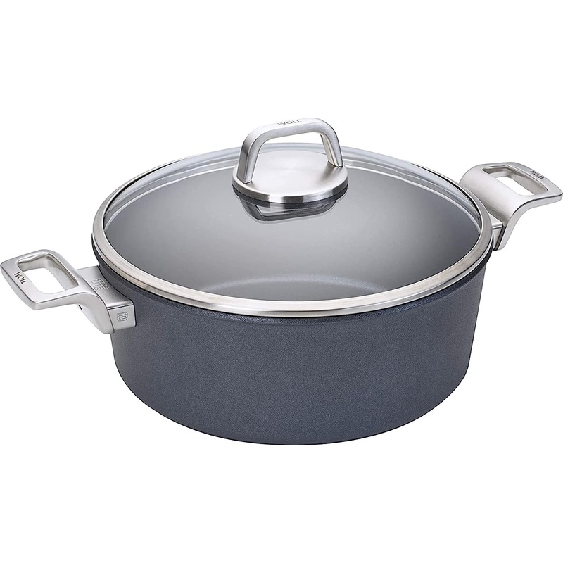Woll Diamond Lite Pro Induction Casserole with Lid, Nonstick Diamond Coated Cooking Pot, 5.8 Quarts