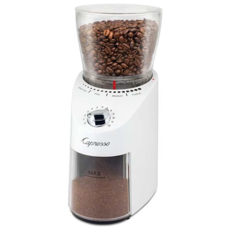 Capresso Infinity Plus Conical Burr Grinder, White