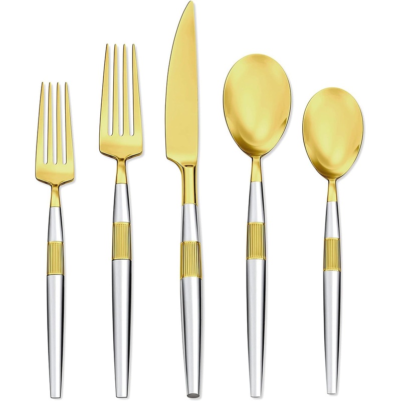 prestige argent Hampton Forge Maris Partial Gold 5 Piece Place Setting