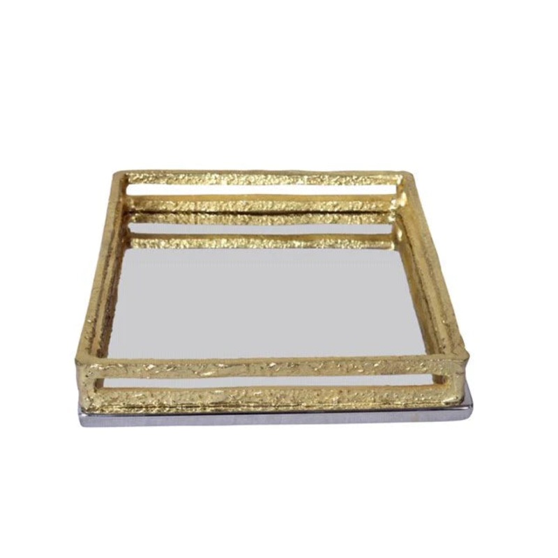 Classic Touch Square Napkin Holder w/ Gold Loop Design