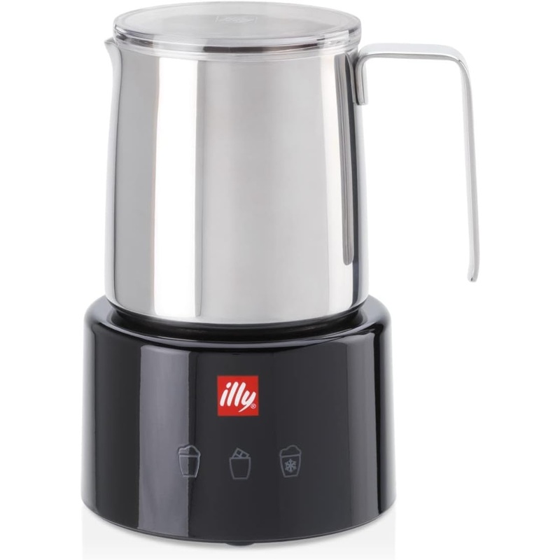 illy Electric Milk Frother - Black & Stainless Steel