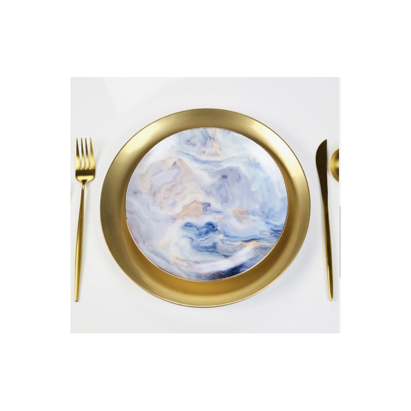 Little White Dish Blue Cloud Salad Plate, Set/4