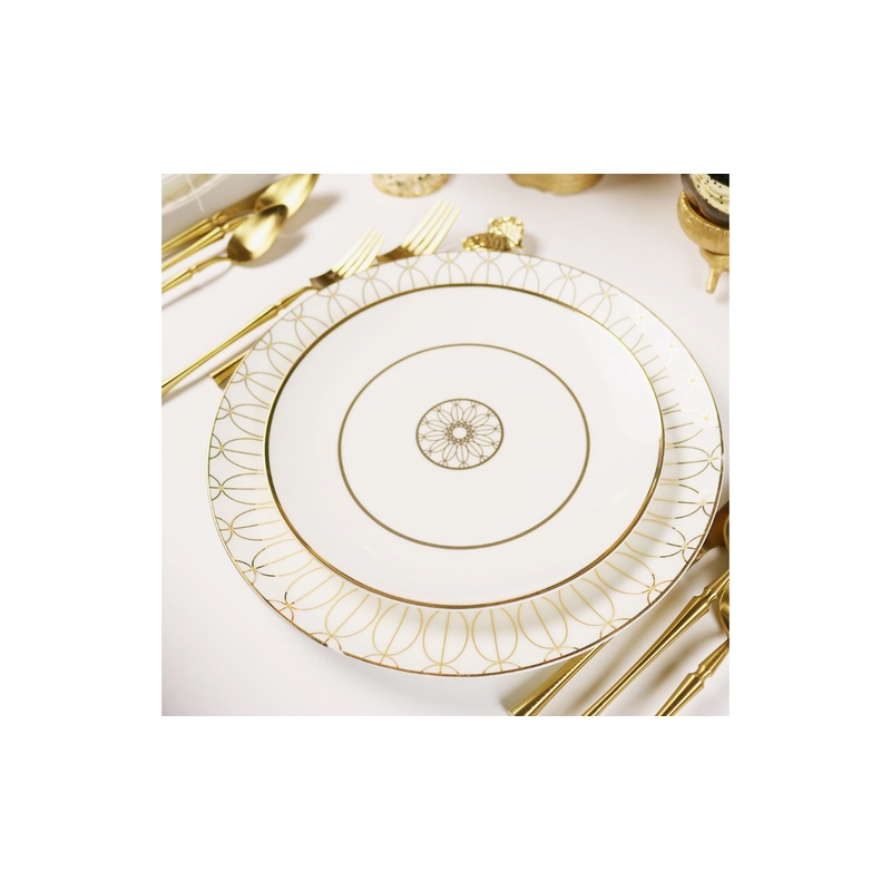 Little White Dish White Medallion Salad Plate, Set/4