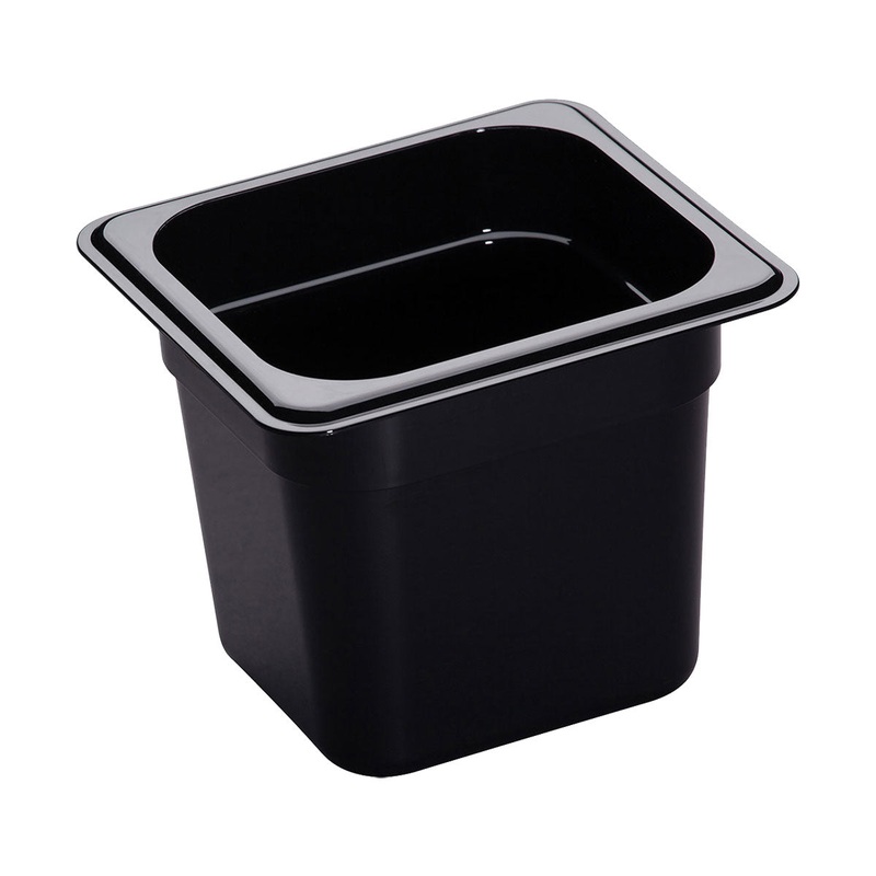 Cambro 66CW110 Camwear 1/6 Size Food Pan, Black, 6" Deep