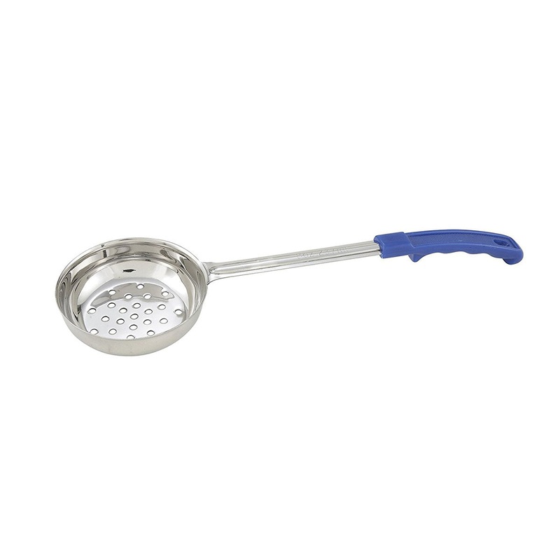 Stainless Steel Perforated Food Portioner, Blue, 8 oz.