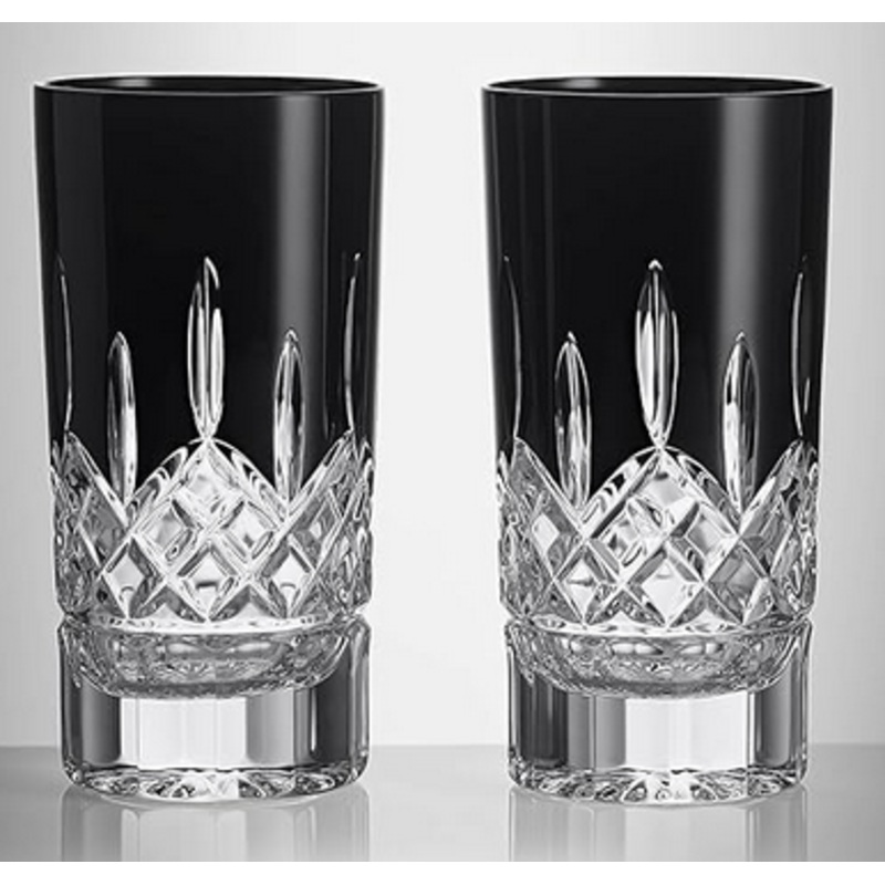 Waterford Lismore Black Crystal Hiball, set of 2