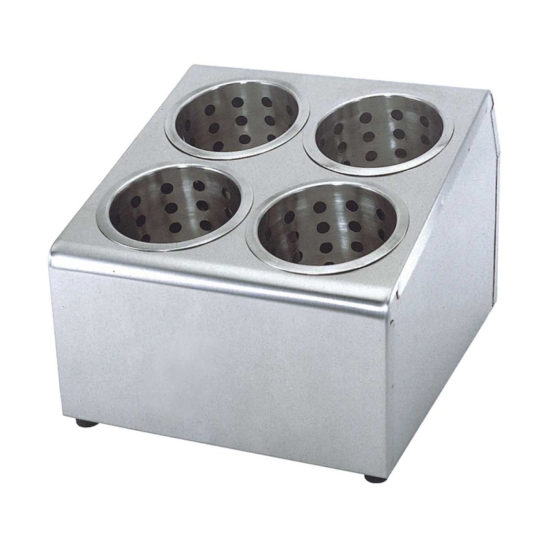 4-Hole Stainless Steel Flatware Holder
