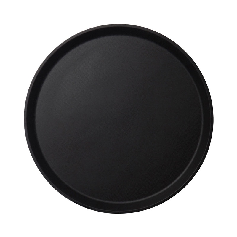 Cambro 1400CT110 Camtread Round Server Tray, Black, 14"